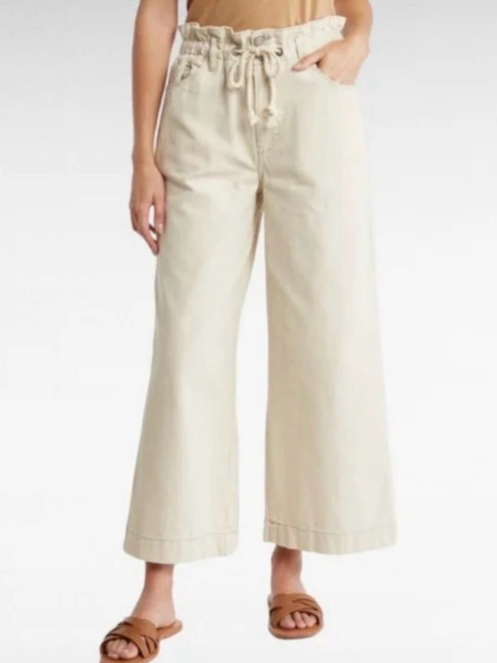 Kensie Jeans Vintage Luxe High Rise Cropped Wide Leg Sz 10